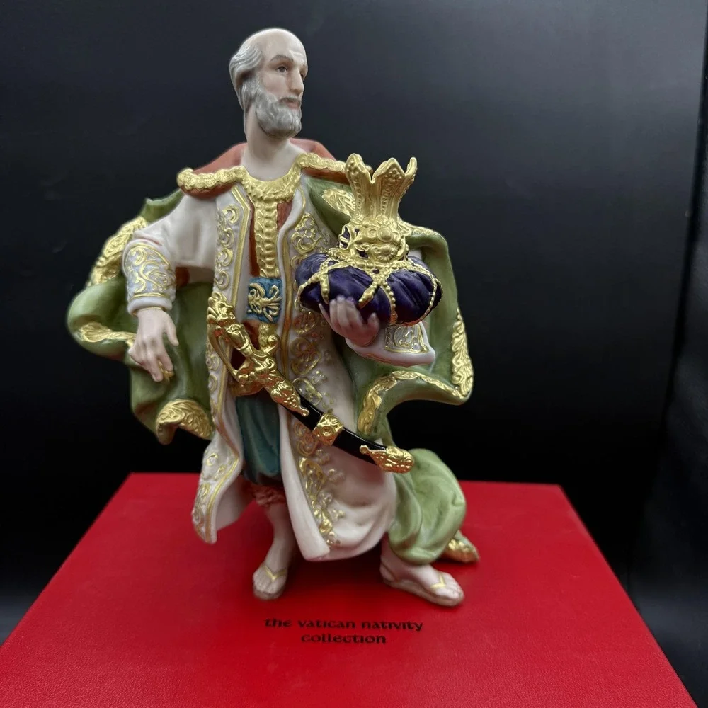 The Vatican Nativity Collection Melchior Figurine Small Hand Painted Porcelain